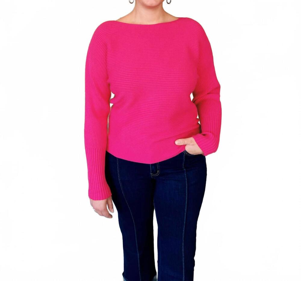 NEW ALLIE ROSE kendal pullover sweater in hot pimk